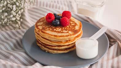 Collagen,Powder,Recipes,Concept.,Pancakes,Made,With,Collagen,Or,Protein