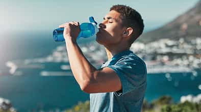 Fitness,,Man,And,Drinking,Water,Outdoor,For,Wellness,,Body,Health