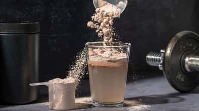 Glas mit Proteinshake