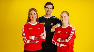 Rodlerin Julia Taubitz und das Eiskunstlauf-Paar Minerva Hase und Nikita Volodin