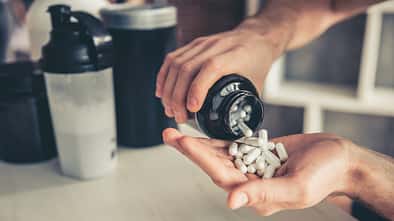 Man with sport nutrition