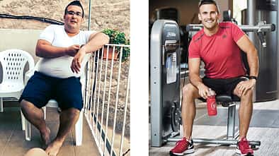 Massimo hat 60 Kilo abgenommen, vorher wog er 135 Kilo, nachher 75 Kilo