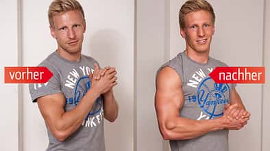 Sport-Trainee Nico Reiher (28) hat seinen Bizeps auf XL-Format gebracht