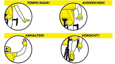Die wichtigsten Handzeichen fürs Rennradfahren in der Gruppe