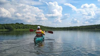 Auf den Stausee trauen sich nur die Mutigsten