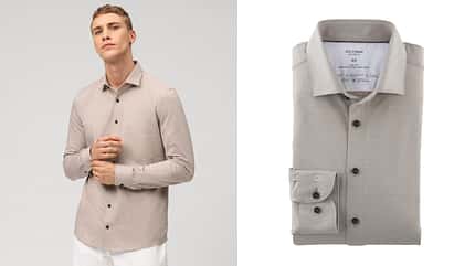 Mann mit beigen Casual-Hemd
