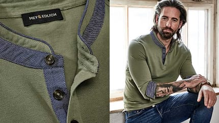 Mode-Basics für Männer ab 40 / Herbst 2023 / Mey & Edlich Henley-Shirt