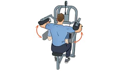 Starker Mann, starke Schultern. Die trainiert Schwarzeneggern am liebsten mit der Seitheben-Maschine Starker Mann, starke Schultern. Die trainiert Schwarzeneggern am liebsten mit der Seitheben-Maschine