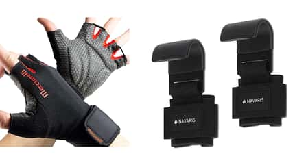 Handschuhe und Zughilfen machen das Training effektiver. Handschuhe und Zughilfen machen das Training effektiver.