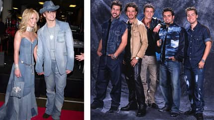 Britney Spears & Justin Timberlake Denim Look at the VMAs / NSYNC / Frank Trapper / Larry Marano / Getty Images Britney Spears & Justin Timberlake Denim Look at the VMAs / NSYNC / Frank Trapper / Larry Marano / Getty Images