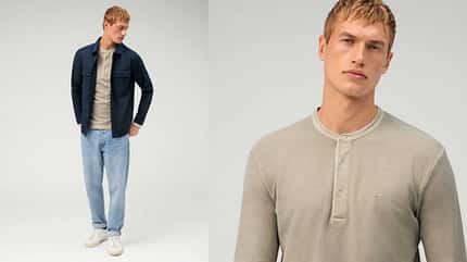 Loungewear für Männer / Frühjahr 2024 / Olymp Henley Shirt