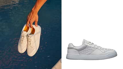 Modesünden bei Männer Ü40 / Sommer 2024 / Doucals / Sneaker aus weißem Flechtleder Modesünden bei Männer Ü40 / Sommer 2024 / Doucals / Sneaker aus weißem Flechtleder
