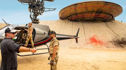 Ryan Gosling, The Fall Guy Stuntszene mit Ryan Gosling vor einem Helicopter