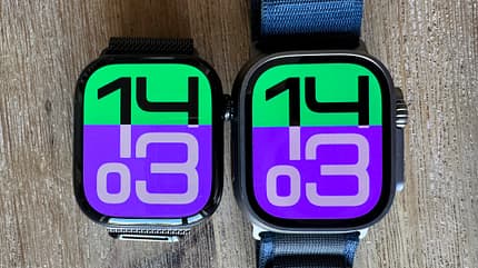 Das Display der Apple Watch 10 (links) ist sogar ein wenig größer als das der Apple Watch Ultra Das Display der Apple Watch 10 (links) ist sogar ein wenig größer als das der Apple Watch Ultra