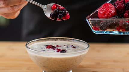 dietary choices,hands,cooking with soy,health-conscious cooking, Superfood,Oatmeal,,Combining,Wholesome,Oats,,Creamy,Soy,Milk,,And,A