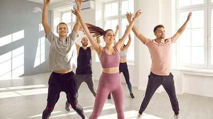 studio,young,happy,exercise,hall,cardio,training,body,life,smile Group,Of,Happy,Young,People,Enjoying,A,Cardio,Fitness,Workout