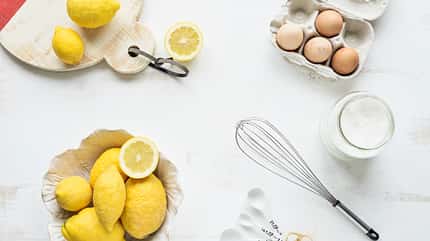 prepare,egg,cooking background,easter,space,preparation,lemon ca Making,Of,Lemon,Cake,On,Kitchen,Table.,Ingredients,For,A