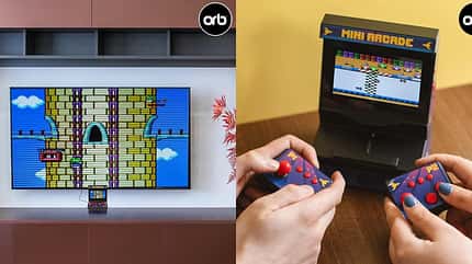 Die Mini-Arcade-Maschine lässt Männer wieder zu Kindern werden. Die Mini-Arcade-Maschine lässt Männer wieder zu Kindern werden.