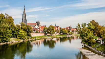 background,baden,beautiful,building,center,culture,historic,houses,landmark,muenster,münster,outdoor,style,traditional,ulmer,urban,view,wall,wuerttemberg Panorama view of Ulm city center, Germany