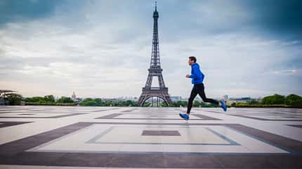 25-29 years,architecture,blurred motion,brunette,caucasian,city,city life,cloud,color image,copy space,day,distant,eiffel tower,exercise,fitness,france,full length,health,healthy living,heritage,historical landmark,horizontal,international landmark,jogger,jogging,landmark,lifestyle,low angle view,man,motion,one person,outdoors,paris,people,photography,physical fitness,runner,running,selective focus,side view,tourist attraction,tower,travel,travel destinations,urban,vitality,wellbeing,working out,young adult,young men Caucasian man running near Eiffel Tower, Paris, France