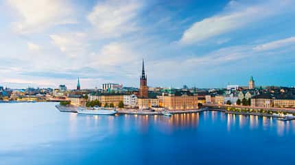 Riddarholmen and Gamla Stan Skyline in Stockholm at Twilight, Sweden Riddarholmen and Gamla Stan Skyline in Stockholm at Twilight, Sweden