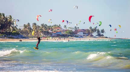 Kitesurfer am Carabete Strand Kitesurfer am Carabete Strand