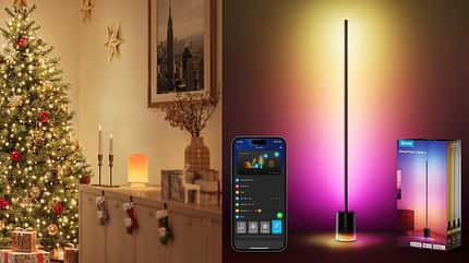 Die Govee-Lampen sorgen für echtes Lichtkino im Wohnzimmer.