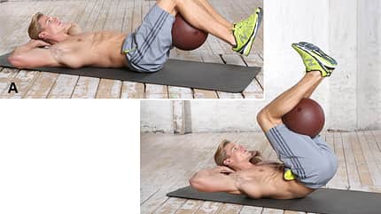 Übung 8: Umgekehrte Crunches mit Medizinball Übung 8: Umgekehrte Crunches mit Medizinball