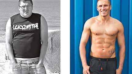 Robert hat abgenommen: vorher wog er 110 Kilo und hinterher 70 Kilo Robert hat abgenommen: vorher wog er 110 Kilo und hinterher 70 Kilo