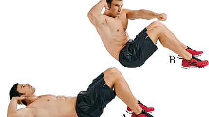 Sit-ups mit Fauststoß stählen Bauch und Schultern Sit-ups mit Fauststoß stählen Bauch und Schultern