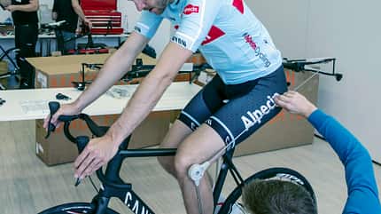 Max beim Alpecin Bikefitting Max beim Alpecin Bikefitting