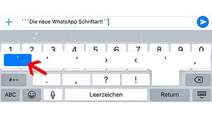 Das Gravis-Zeichen ist unter iOS ziemlich versteckt Das Gravis-Zeichen ist unter iOS ziemlich versteckt
