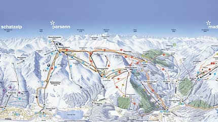Pistenplan 2015/16: Davos - rechte Talseite Pistenplan 2015/16: Davos - rechte Talseite