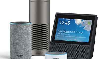 Alexa läuft auf Amazons Echo-Lautsprechern Alexa läuft auf Amazons Echo-Lautsprechern