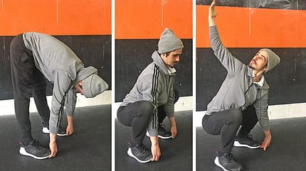 Mobi-Move: Tiefe Kniebeuge mit Rotation Mobi-Move: Tiefe Kniebeuge mit Rotation