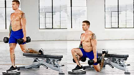 Bulgarian Split-Squat im Defizit Bulgarian Split-Squat im Defizit