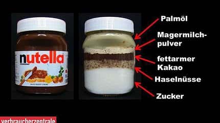 Die Hauptbestandteile von Nutella auf einen Blick Die Hauptbestandteile von Nutella auf einen Blick