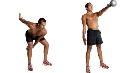 Einarmiges Kettlebell-Schwingen Einarmiges Kettlebell-Schwingen