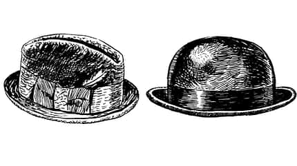 links: Homburg / rechts: Bowler links: Homburg / rechts: Bowler