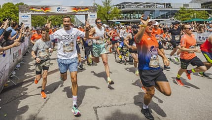 Der Moderator Kai Pflaume nimmt an der Laufveranstaltung Wings for Life World Run in München statt.