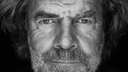 Der Bergsteiger Reinhold Messner im Close-up