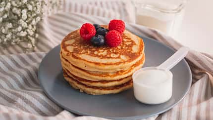 Collagen,Powder,Recipes,Concept.,Pancakes,Made,With,Collagen,Or,Protein