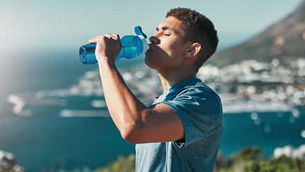 Fitness,,Man,And,Drinking,Water,Outdoor,For,Wellness,,Body,Health