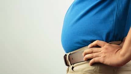 Fat,Man,Has,Excess,Fat,,He,Is,Dieting,And,Losing