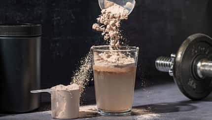 Glas mit Proteinshake