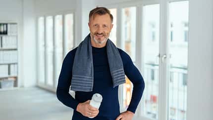 handsome,activity,mature,bearded,confident,happy,exercise,traini Smiling,Friendly,Athletic,Middle-aged,Man,Standing,Holding,A,Bottle,Of