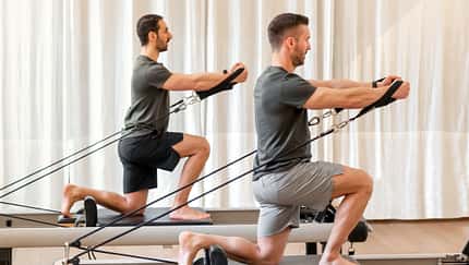 Full,Body,Side,View,Of,Strong,Men,In,Sportswear,Doing