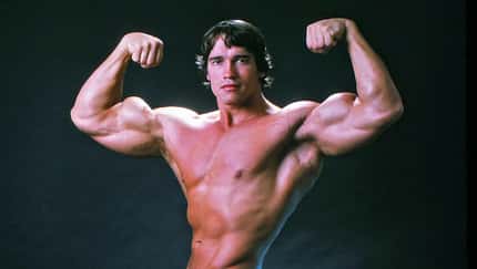 Arnold Schwarzenegger posiert in seiner Topform, 1976 Arnold Schwarzenegger posiert in seiner Topform, 1976