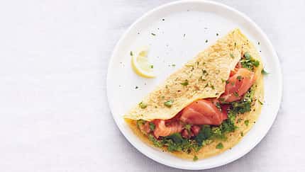 Eier-Wrap mit Lachs und Avocado