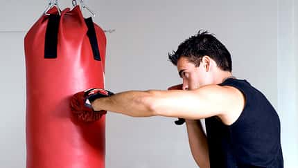 Boxer beim Punshing Boxer beim Punshing